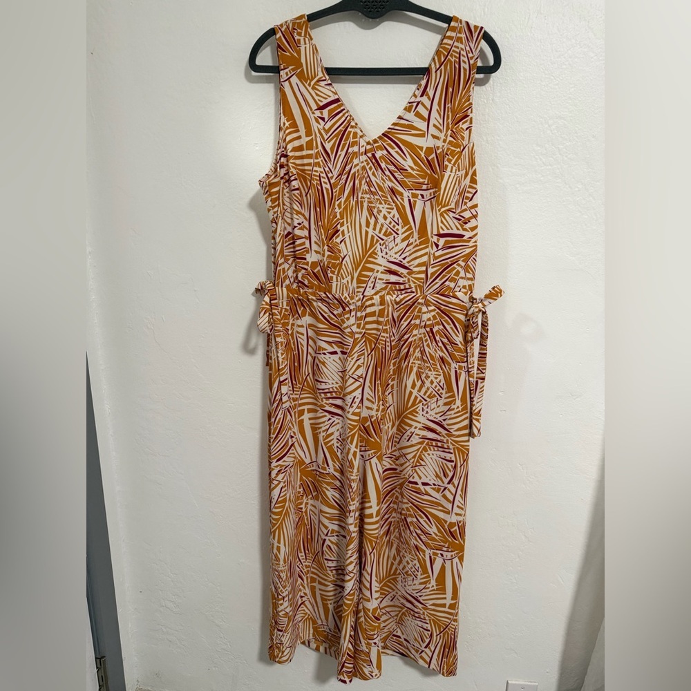 Dalia Size 14 Tropical Palm Hawaiian Print
Wide Leg One Piece Romper Jumpsuit